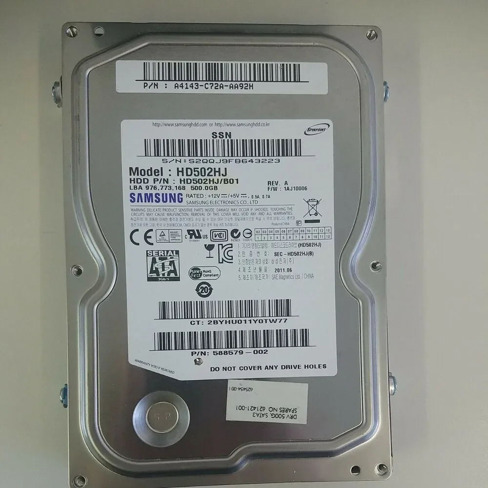 Samsung HD502HJ HD502HJ/B01 FW: 1AJ10006 500GB SATA 3.5